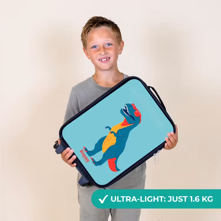 Coole T. rex met zonnebril Kinderkoffer - Zwart klein -sfeer4_UK