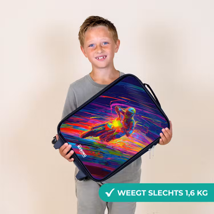 Crossmotor - Neonkleuren - Lijnen - Helm Kinderkoffer - Zwart klein -sfeer4_NL
