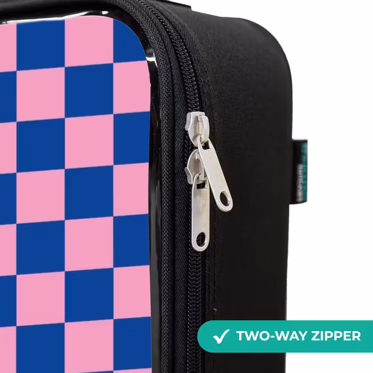 Blokjes - Blauw - Roze Kinderkoffer - Zwart klein -rits_UK