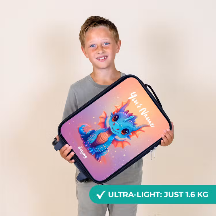 Schattige baby draak Kinderkoffer - Zwart klein -sfeer4_UK