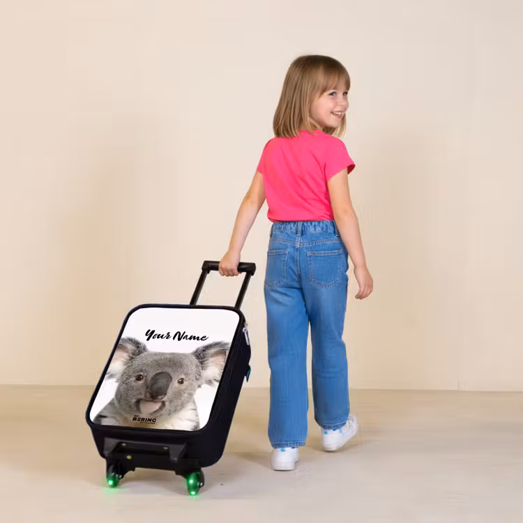 Schattige Koala Beer Kinderkoffer - Zwart klein -sfeer1