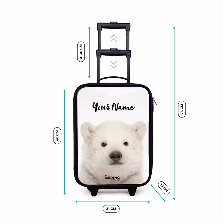 Schattige Ijsbeer Kinderkoffer - Zwart klein -productfoto_formaten