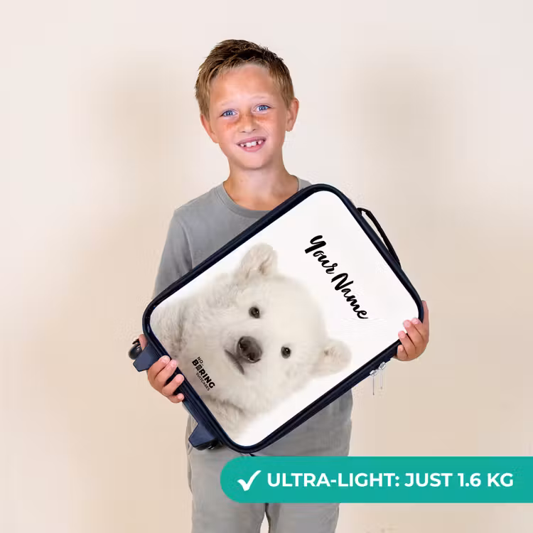 Schattige Ijsbeer Kinderkoffer - Zwart klein -sfeer4_UK