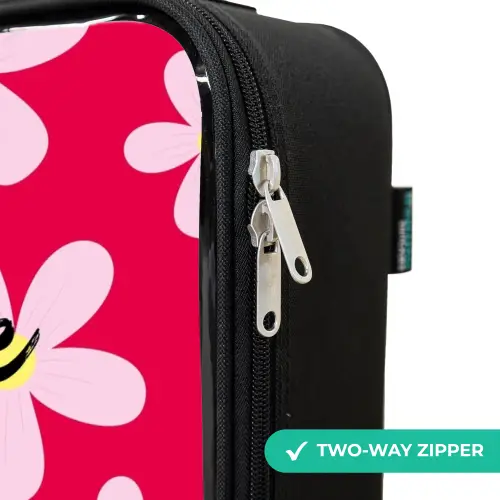 Madeliefjesmania hotpink Kinderkoffer - Zwart klein -rits_UK