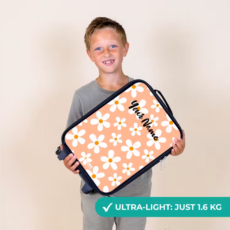 Madeliefjesmania perzik Kinderkoffer - Zwart klein -sfeer4_UK