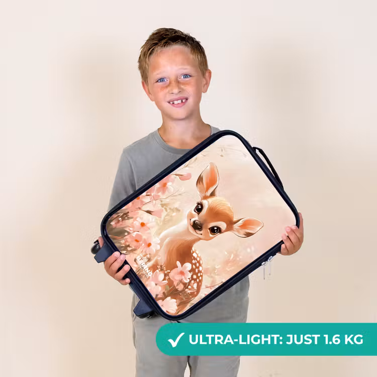 Hertje - Ogen - Stippen - Bloemen Kinderkoffer - Zwart klein -sfeer4_UK