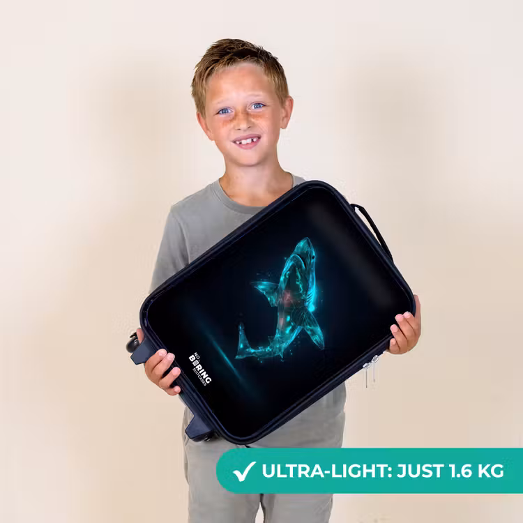 Digitale haaienkracht Kinderkoffer - Zwart klein -sfeer4_UK