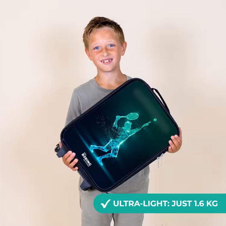 Digitale tennisspeler in futuristische stijl Kinderkoffer - Zwart klein -sfeer4_UK