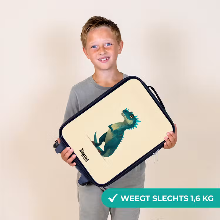 Dino - Dier - Blauw - Groen Kinderkoffer - Zwart klein -sfeer4_NL