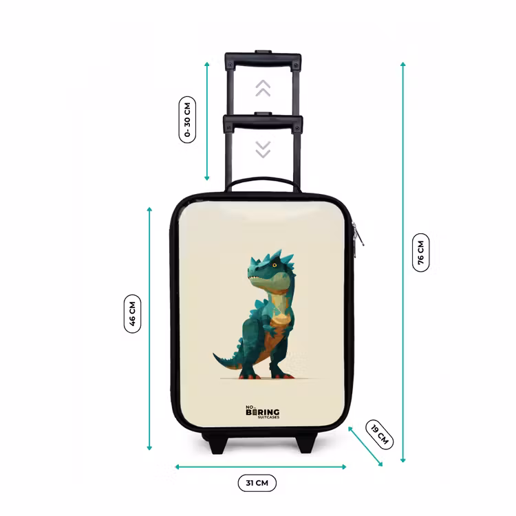Dino - Dier - Groen Kinderkoffer - Zwart klein -productfoto_formaten