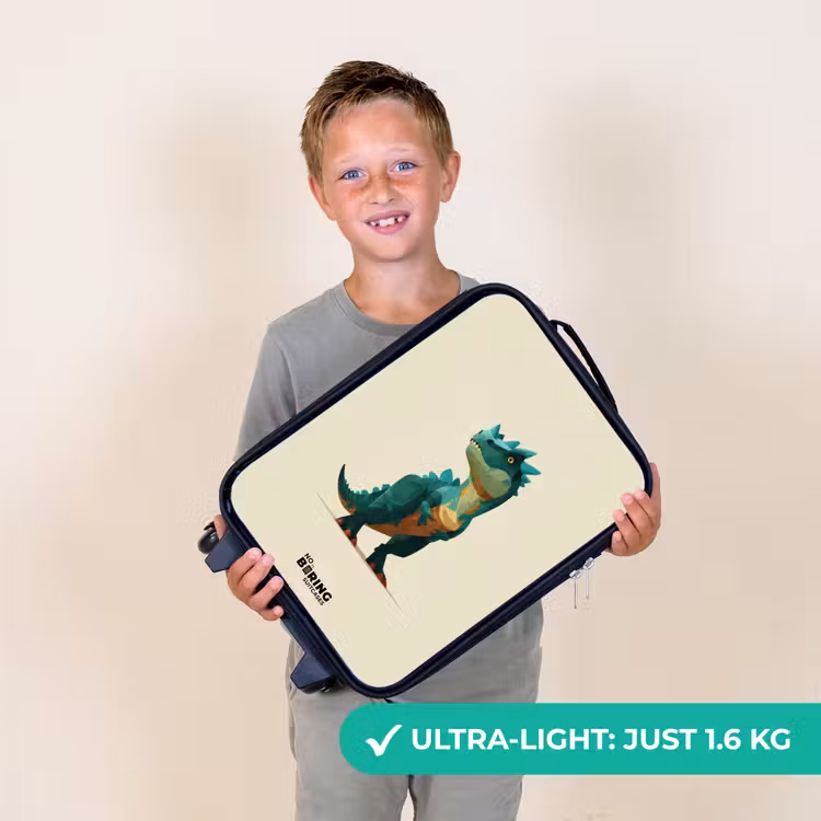 Dino - Dier - Groen Kinderkoffer - Zwart klein -sfeer4_UK