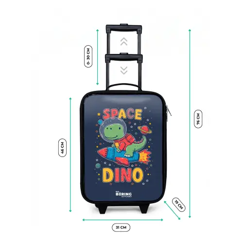 Dino - Groen - Raket - Sterren Kinderkoffer - Zwart klein -productfoto_formaten