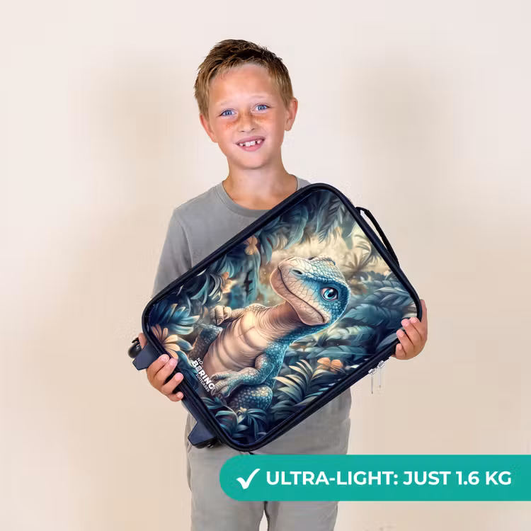 Dino in mystieke jungle met maanlicht Kinderkoffer - Zwart klein -sfeer4_UK