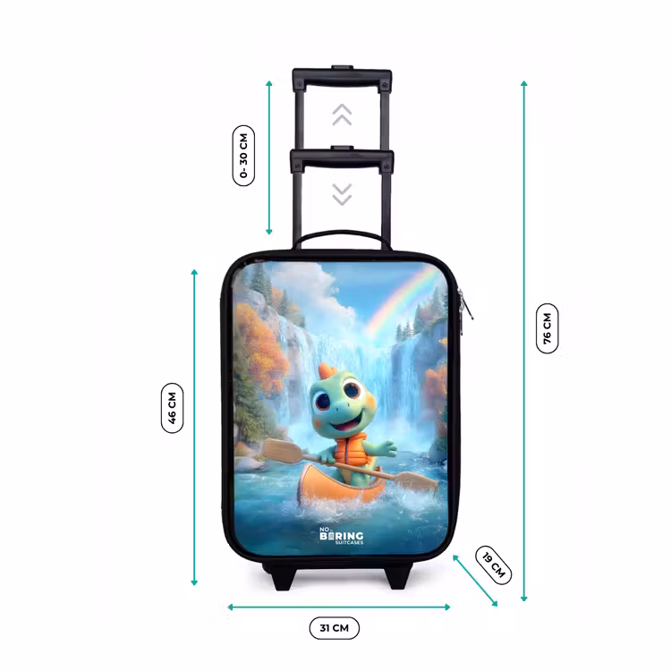 Dino - Natuur - Waterval Kinderkoffer - Zwart klein -productfoto_formaten