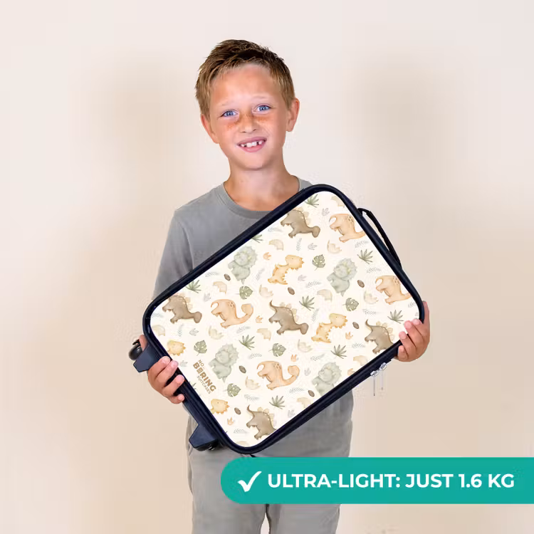 Dino patroon in pastelkleuren Kinderkoffer - Zwart klein -sfeer4_UK