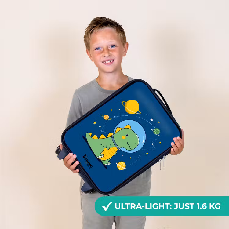 Dino - Planeet - Ster - Blauw Kinderkoffer - Zwart klein -sfeer4_UK
