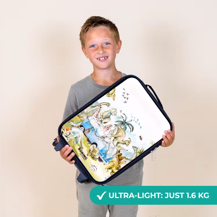 Dino safari Kinderkoffer - Zwart klein -sfeer4_UK