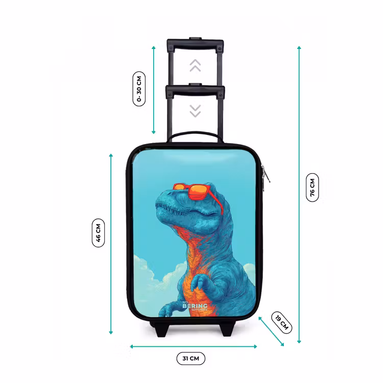 Dino met zonnebril Kinderkoffer - Zwart klein -productfoto_formaten
