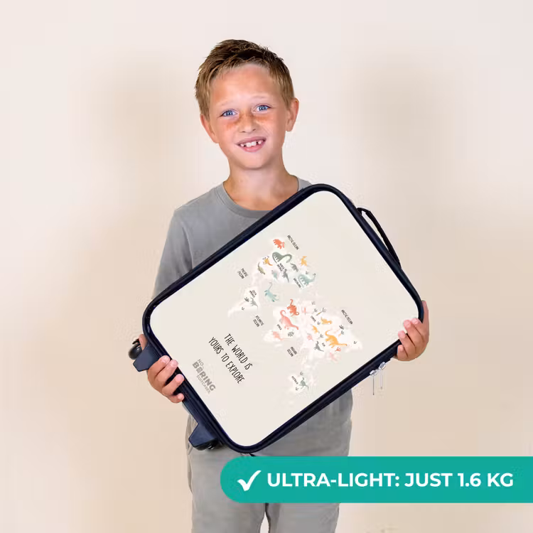 Dino wereldkaart Kinderkoffer - Zwart klein -sfeer4_UK