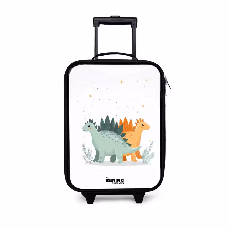 Dinos - Dieren - Sterren Kinderkoffer - Zwart klein -3d