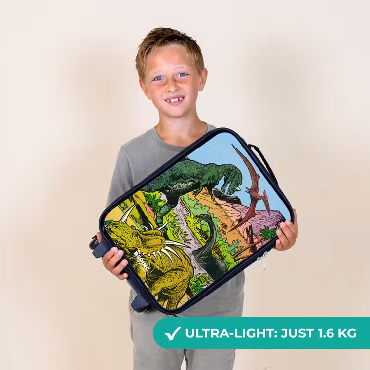 Dino's bij een vulkaan Kinderkoffer - Zwart klein -sfeer4_UK