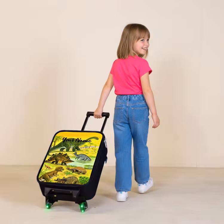 Dinosaurus in Dinosaurusland Kinderkoffer - Zwart klein -sfeer1