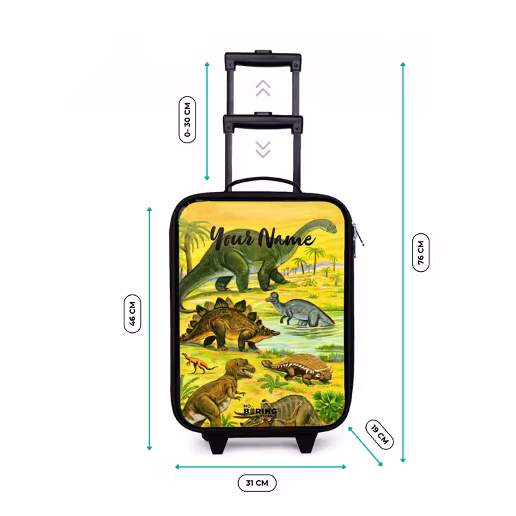 Dinosaurus in Dinosaurusland Kinderkoffer - Zwart klein -productfoto_formaten