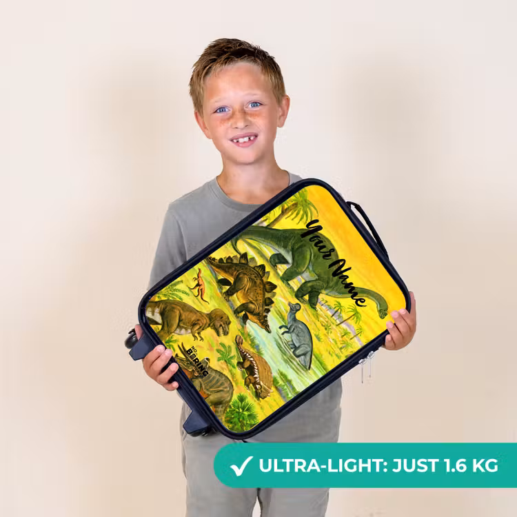 Dinosaurus in Dinosaurusland Kinderkoffer - Zwart klein -sfeer4_UK