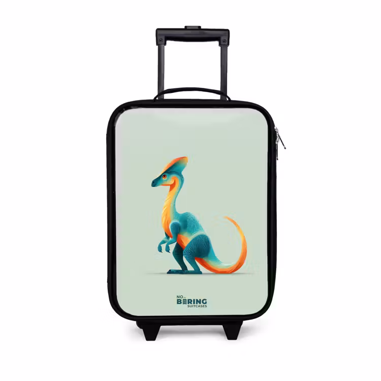 Elegante dino met kam Kinderkoffer - Zwart klein -3d