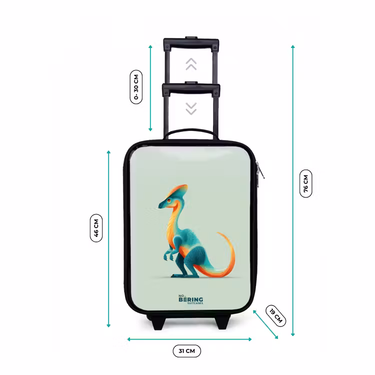 Elegante dino met kam Kinderkoffer - Zwart klein -productfoto_formaten