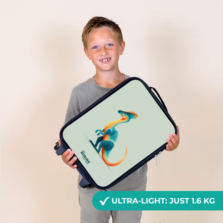 Elegante dino met kam Kinderkoffer - Zwart klein -sfeer4_UK