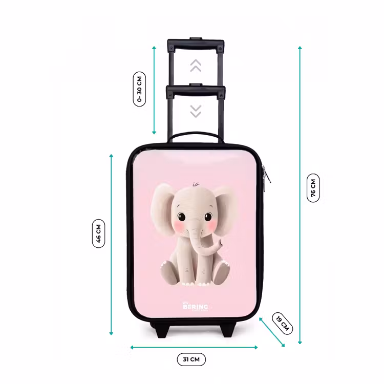 Olifant - Baby - Blosjes - Illustratie Kinderkoffer - Zwart klein -productfoto_formaten