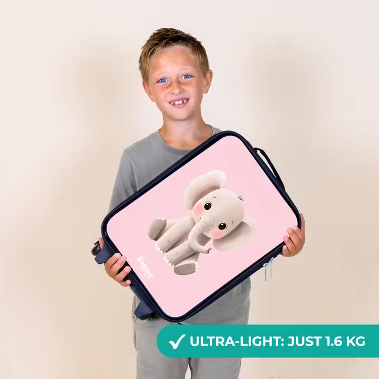Olifant - Baby - Blosjes - Illustratie Kinderkoffer - Zwart klein -sfeer4_UK