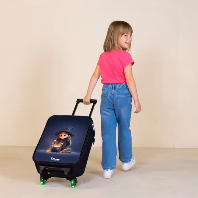 Betoverend meisje met ketel Kinderkoffer - Zwart klein -sfeer1