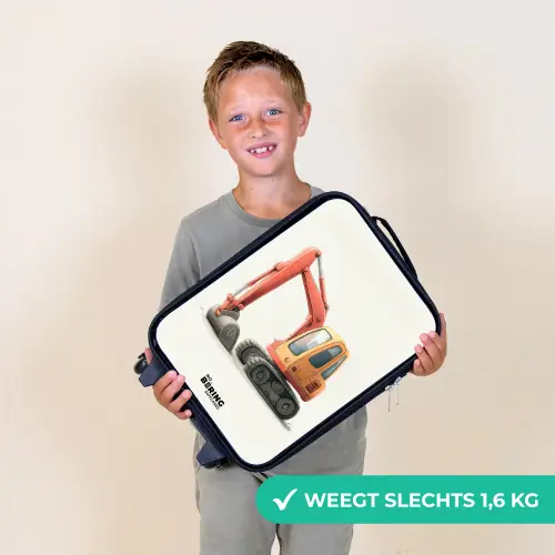 Graafmachine - Getekend - Oranje Kinderkoffer - Zwart klein -sfeer4_NL