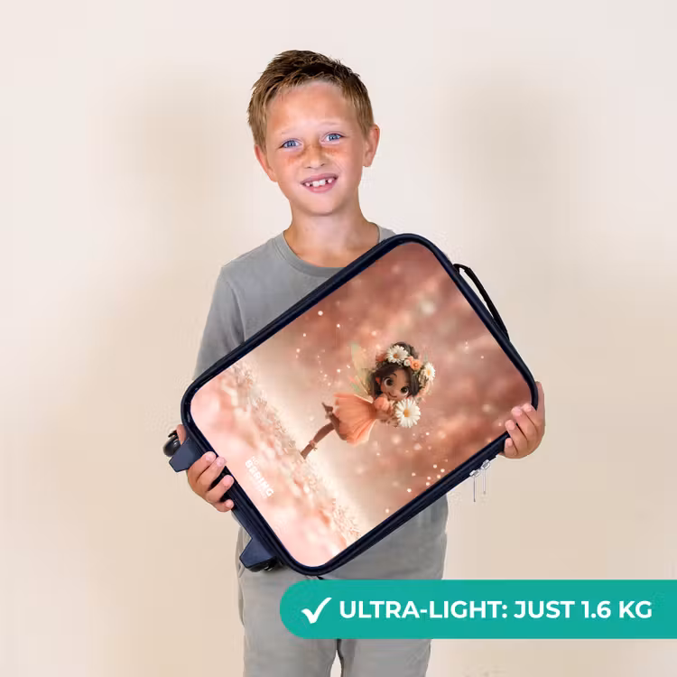 Fee met madeliefjes Kinderkoffer - Zwart klein -sfeer4_UK