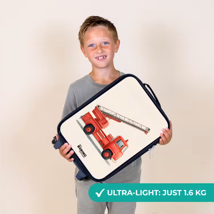 Brandweerwagen - Getekend - Rood Kinderkoffer - Zwart klein -sfeer4_UK