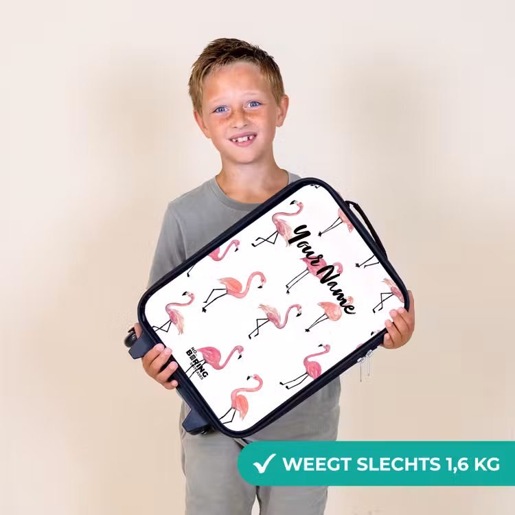 Flamingo feestje Kinderkoffer - Zwart klein -sfeer4_NL