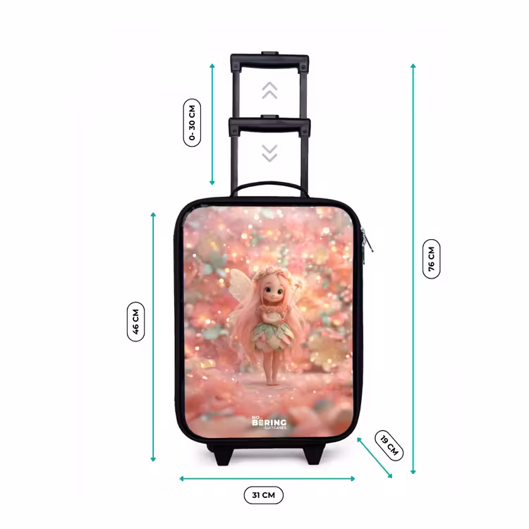 Bloemenfee in roze sprookjeswereld Kinderkoffer - Zwart klein -productfoto_formaten