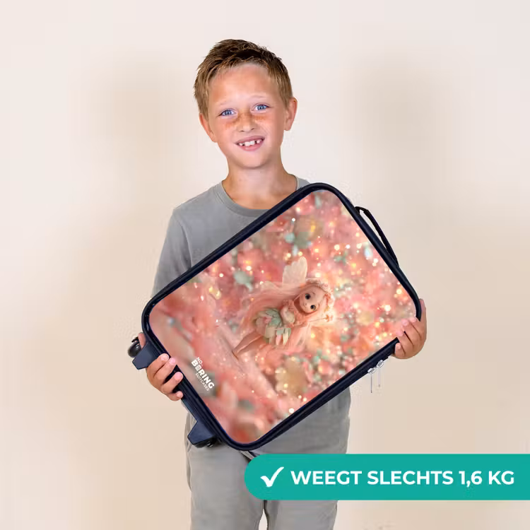 Bloemenfee in roze sprookjeswereld Kinderkoffer - Zwart klein -sfeer4_NL