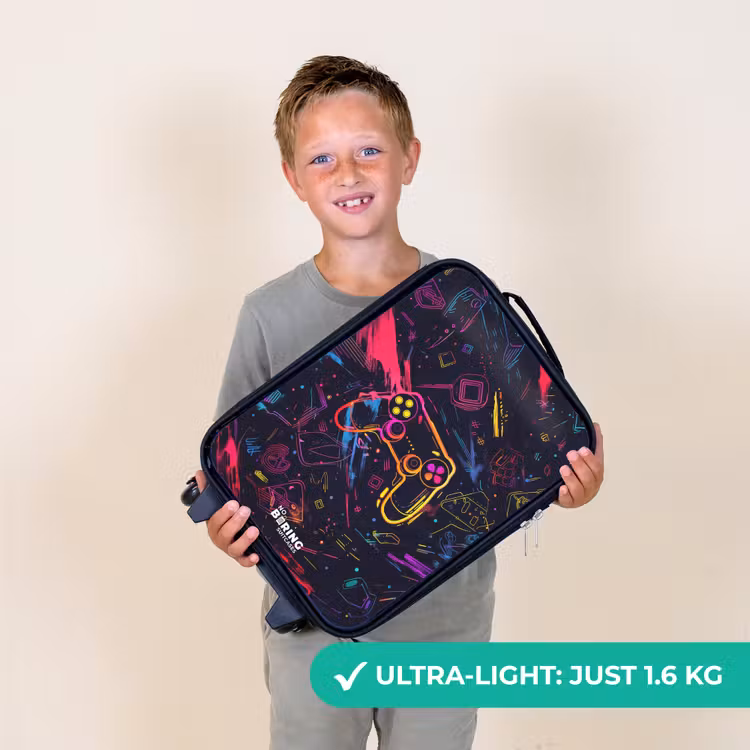 Gamerwereld in neonstijl Kinderkoffer - Zwart klein -sfeer4_UK