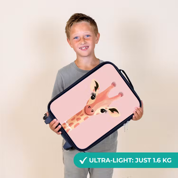 Giraffe - Wimpers - Minimalistisch - Roze Kinderkoffer - Zwart klein -sfeer4_UK