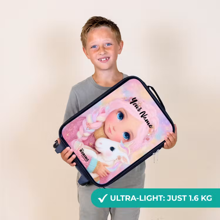 Meisje - Eenhoorn - Roze Kinderkoffer - Zwart klein -sfeer4_UK