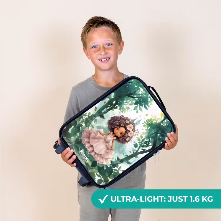Meisje met donkere krullen in het bos Kinderkoffer - Zwart klein -sfeer4_UK
