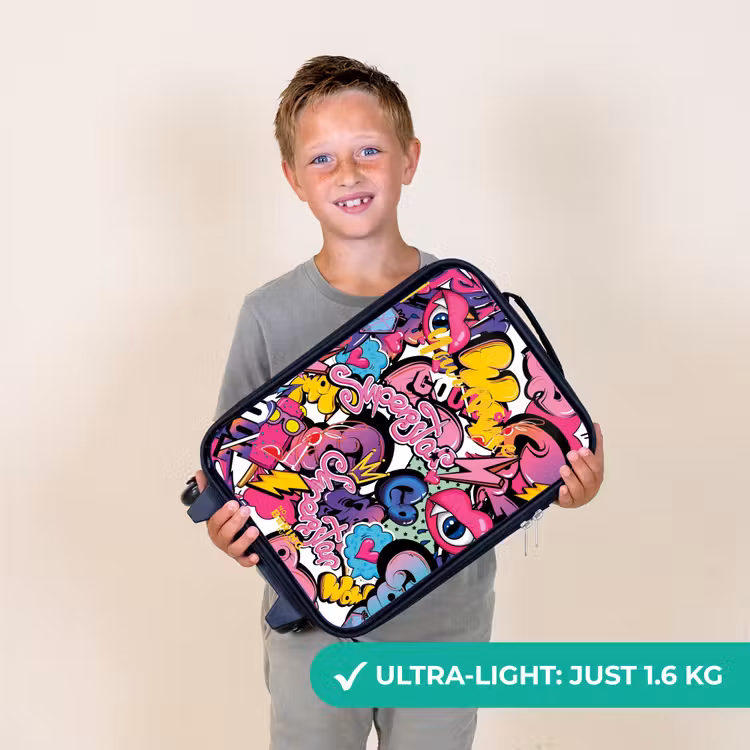 Girly graffiti Kinderkoffer - Zwart klein -sfeer4_UK