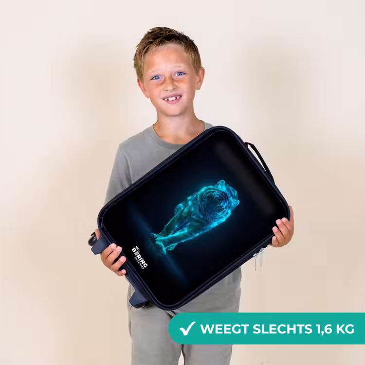 Gloeiende tijger in beweging Kinderkoffer - Zwart klein -sfeer4_NL