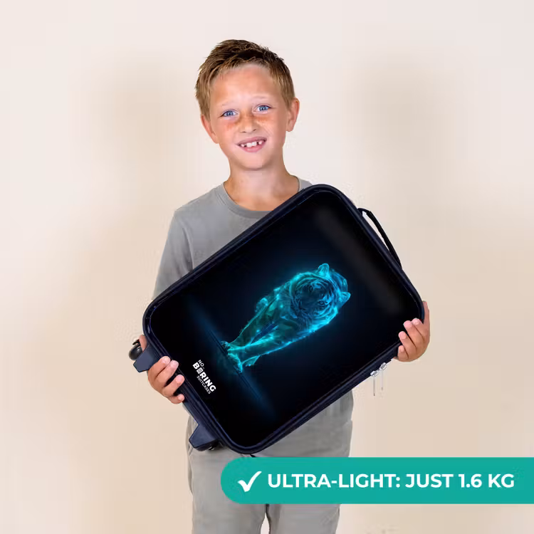 Gloeiende tijger in beweging Kinderkoffer - Zwart klein -sfeer4_UK