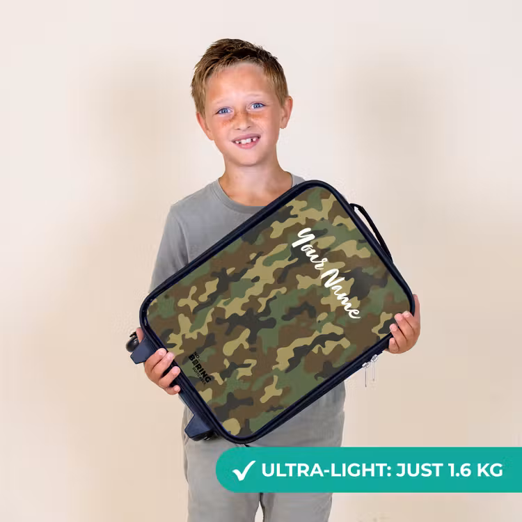 Groene camouflage met zandkleur Kinderkoffer - Zwart klein -sfeer4_UK