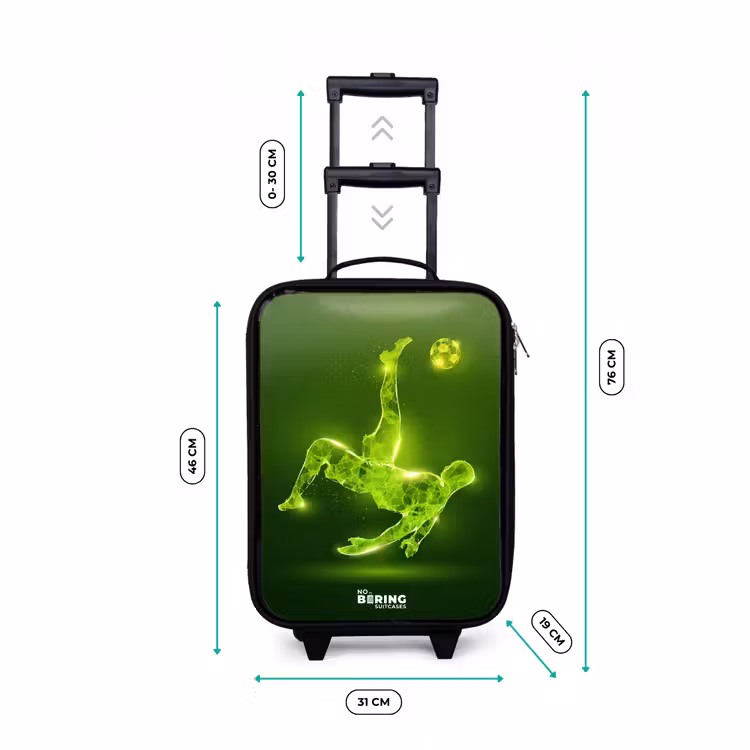 Groene neon omhaal in actie Kinderkoffer - Zwart klein -productfoto_formaten