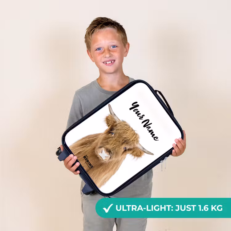 Halbe Hooglander Kinderkoffer - Zwart klein -sfeer4_UK